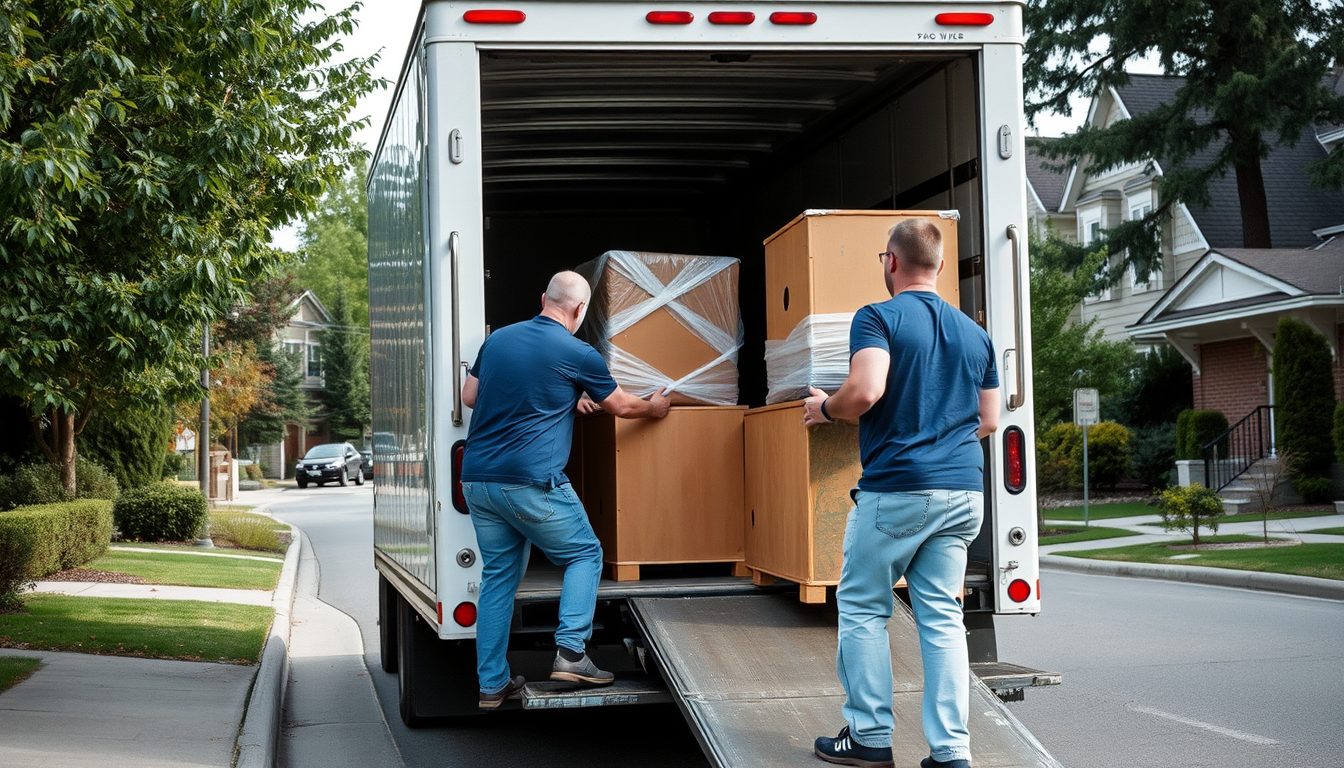 F Sharp Moving - moving truck and wrapped furniture in Richmond